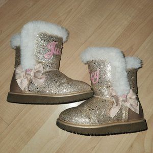 Juicy Couture Girls glitter cozy boots size 11